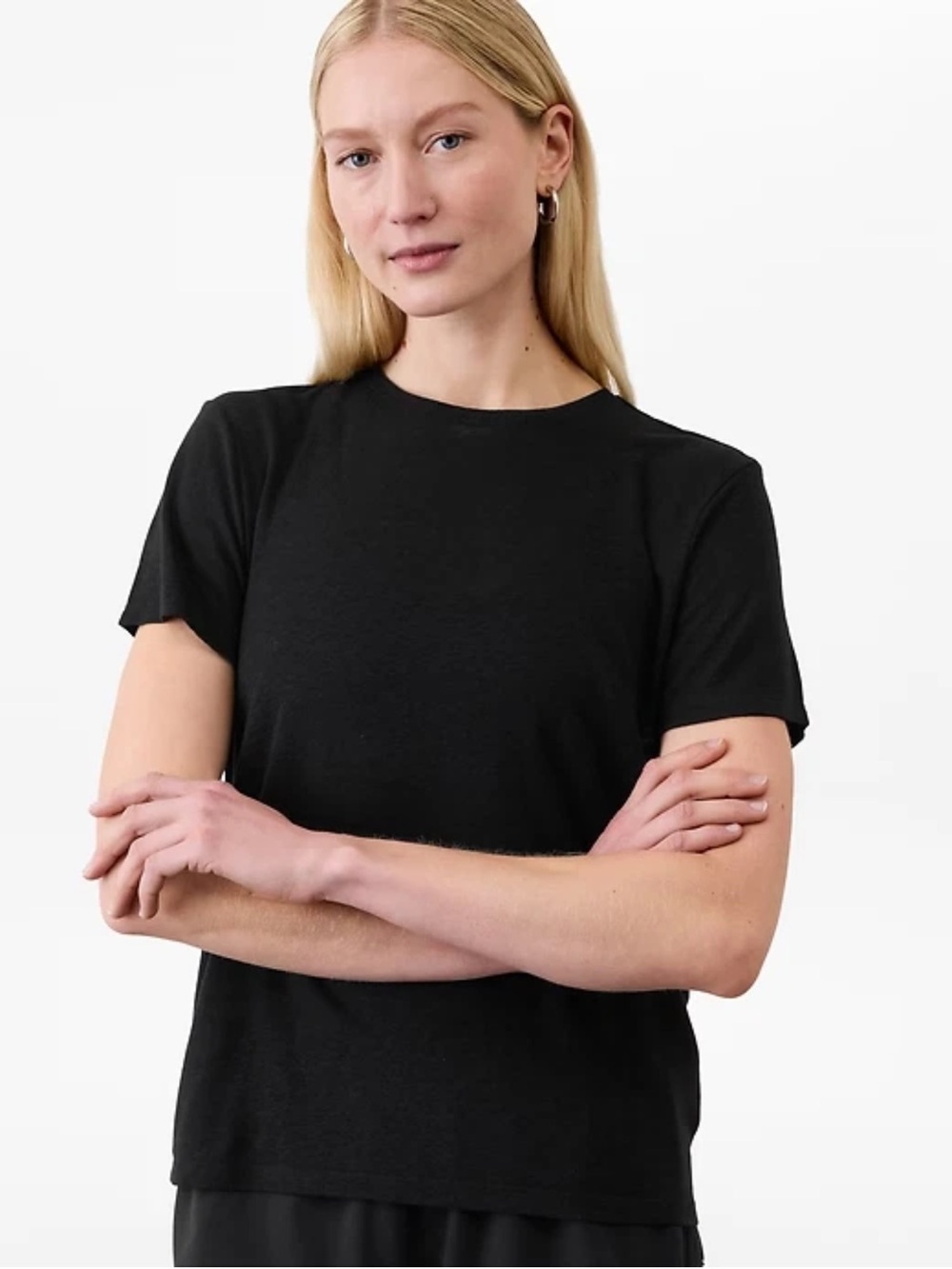 Athleta small Getaway tee -linen blend